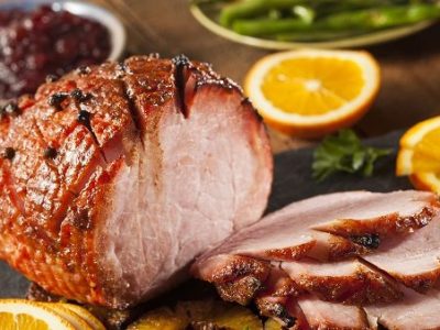 Traditional Sliced Honey Glazed Ham Ready for the Holidays